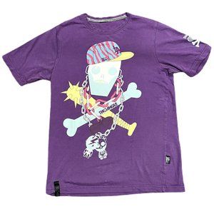 Two Angle Purple Chain And Bones Skull Shirt Sz M Vintage